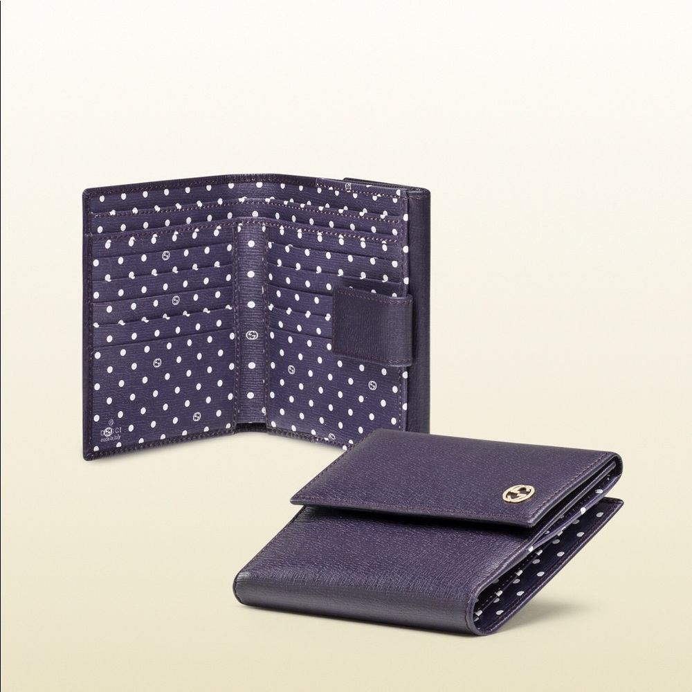 Gucci leather French flap wallet